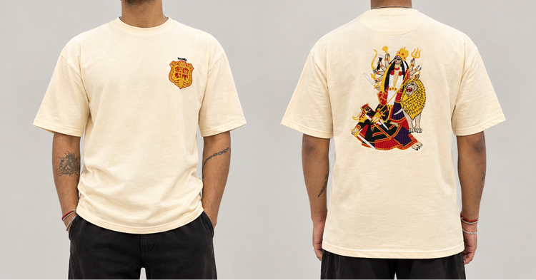 Mahishasura Mardini Oversized Embroidered Tee